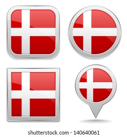 Danish flag buttons