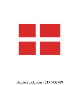 Bandera danske de la bandera dannebrog, ilustración vectorial