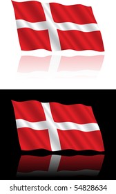 Danish Flag Flowing