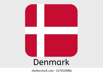 Danish flag icon, Denmark country flag vector illustration