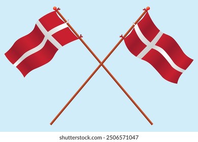 Danish Flag icon illustration. For education about the country of Denmark and a symbol of love for Denmark.