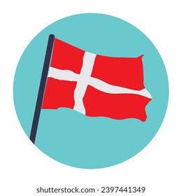Danish flag icon vector illustration simple design