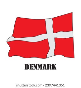 Danish flag icon vector illustration simple design