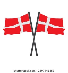 Danish flag icon vector illustration simple design