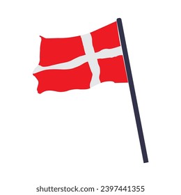 Danish flag icon vector illustration simple design