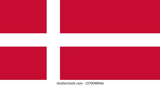 The Danish flag is isolated on official colors, embed maps, like the original
