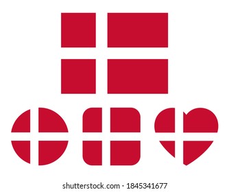 Danish flag variation set (no border)