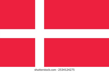 Danish flag, vector illustration. The national flag of Denmark.