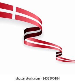 Danish flag wavy abstract background. Vector illustration.