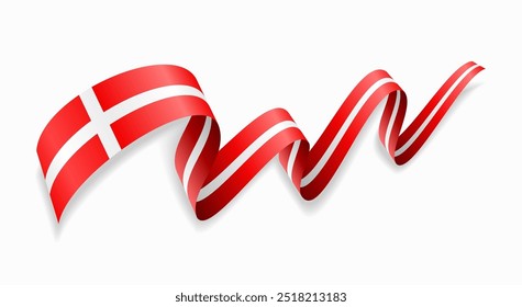 Danish flag wavy abstract background. Vector illustration.