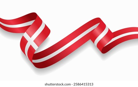 Danish flag wavy abstract background. Vector illustration.