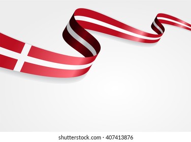 Danish flag wavy abstract background. Vector illustration.