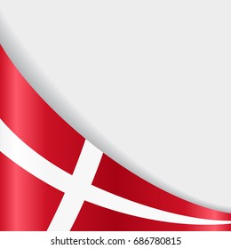 Danish flag wavy abstract background. Vector illustration.