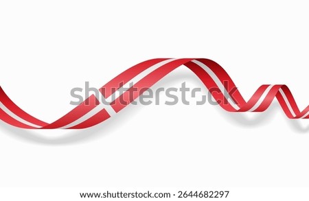 Danish flag wavy abstract background layout. Vector illustration.