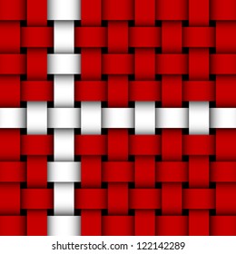 danish flag. wicker vector. eps 8