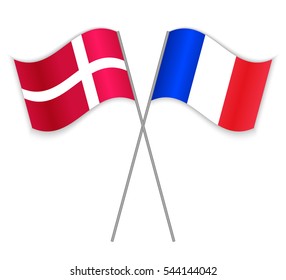 Danish French Crossed Flags Denmark Combined Stock Vector Royalty Free Shutterstock