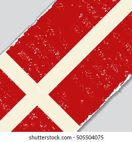Danish grunge flag diagonal background. Vector illustration.