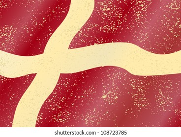 Danish grunge flag. Grunge effect can be cleaned easily.