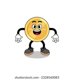 danish krone cartoon with surprised gesture , character design