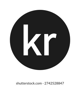 Danish krone currency symbol. Foreign exchange currency sign. Vector