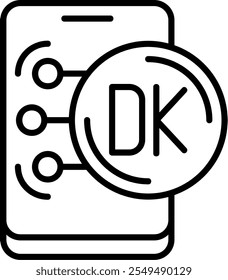 Danish Krone Note Outline Style Icon Design