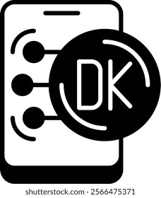 Danish Krone Solid Style Icon Design
