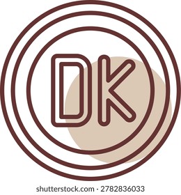 Danish Krone Symbol Creative Illustration Icon Design