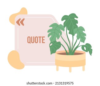 Danish lifestyle quote textbox with flat item. Hygge home design. Speech bubble with creative cartoon illustration. Color quotation isolated on white background. Bebas Neue font used