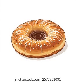 Danish pastry   isolated on a  white background. Vector illustration.