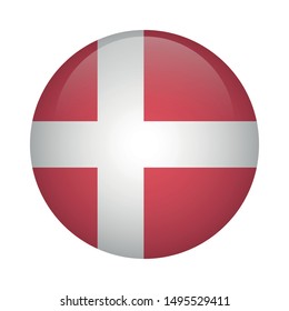 Danish round flag icon - Denmark