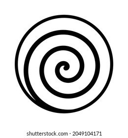 Danish swirl snail pastry line art vector icon for food apps and websites