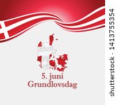 Danish text: June 5, Constitution Day. Happy Constitution Day of Denmark vector illustration. Suitable for greeting card, poster and banner 