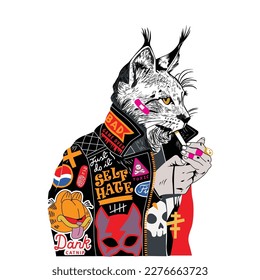 Dank Cat Nip Urban Streetwear NFT T Thirt Design print on streetwear jacket, embroidery patch, t shirt design print