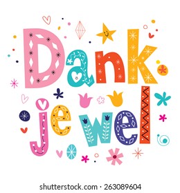 Dank je wel - thank you in Dutch type lettering card