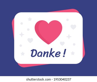 Danke card. Thank you lettering in German language.