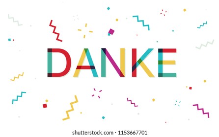 Danke: Colorful German Thank You Sign with Confetti