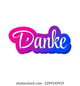 Danke German language thank you text icon label design vector