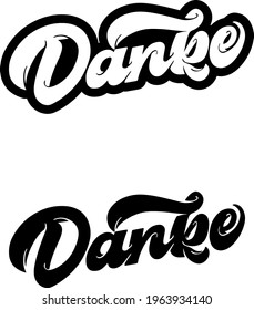 Danke HandLettering Vector Logotype Logo Simple Black and White