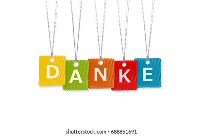 Danke message isolated on white background 