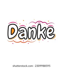 Danke Modern Calligraphy Icon Vector Design.