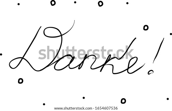 Danke Phrase Handwritten Calligraphy Brush Thanks Stock Vector (Royalty ...