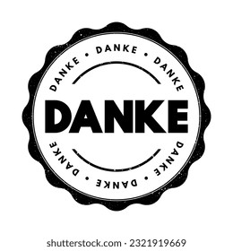 Danke (thank you in german) text stamp, concept background