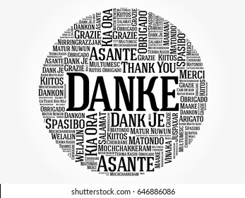 Danke (Thank You in German) Word Cloud background, all languages, multilingual for education or thanksgiving day