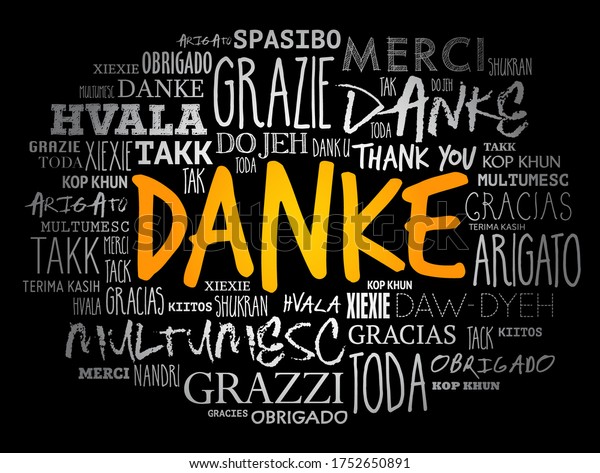 Danke Gracias En Alemán Word Cloud Vector De Stock Libre De