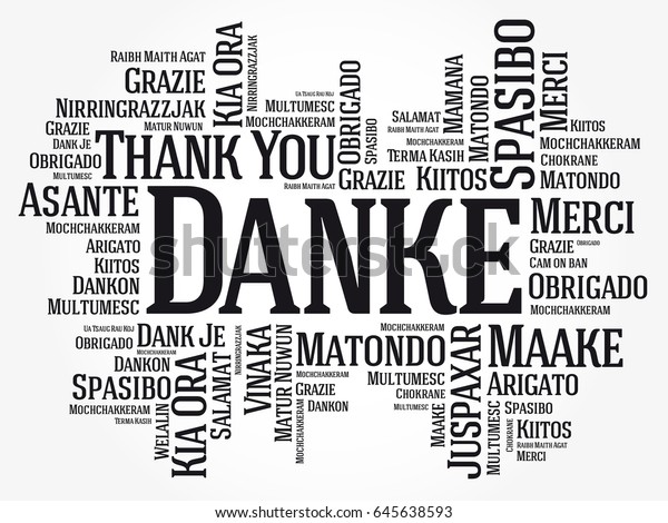 Danke Thank You German Word Cloud Stock Vector (Royalty Free) 645638593 ...