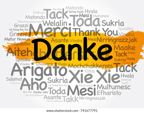 Danke Thank You German Word Cloud Stock Vector Royalty Free