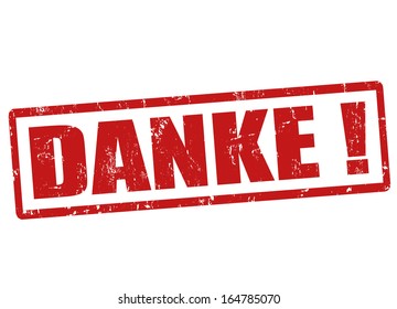  Danke (Thanks in the German language)grunge rubber stamp over a white background, vector illustration