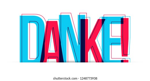 Danke! vector word isolated on white