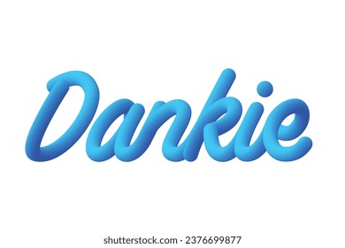 Dankie typography text, means thank you. Colorful.