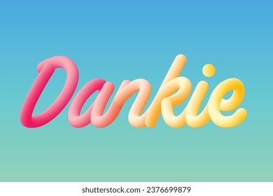Dankie typography text, means thank you. Colorful.